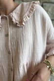 Annie Cushion Cotton Peter Pan Smock Blouse Antique Rose